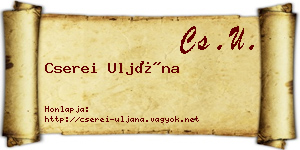 Cserei Uljána névjegykártya